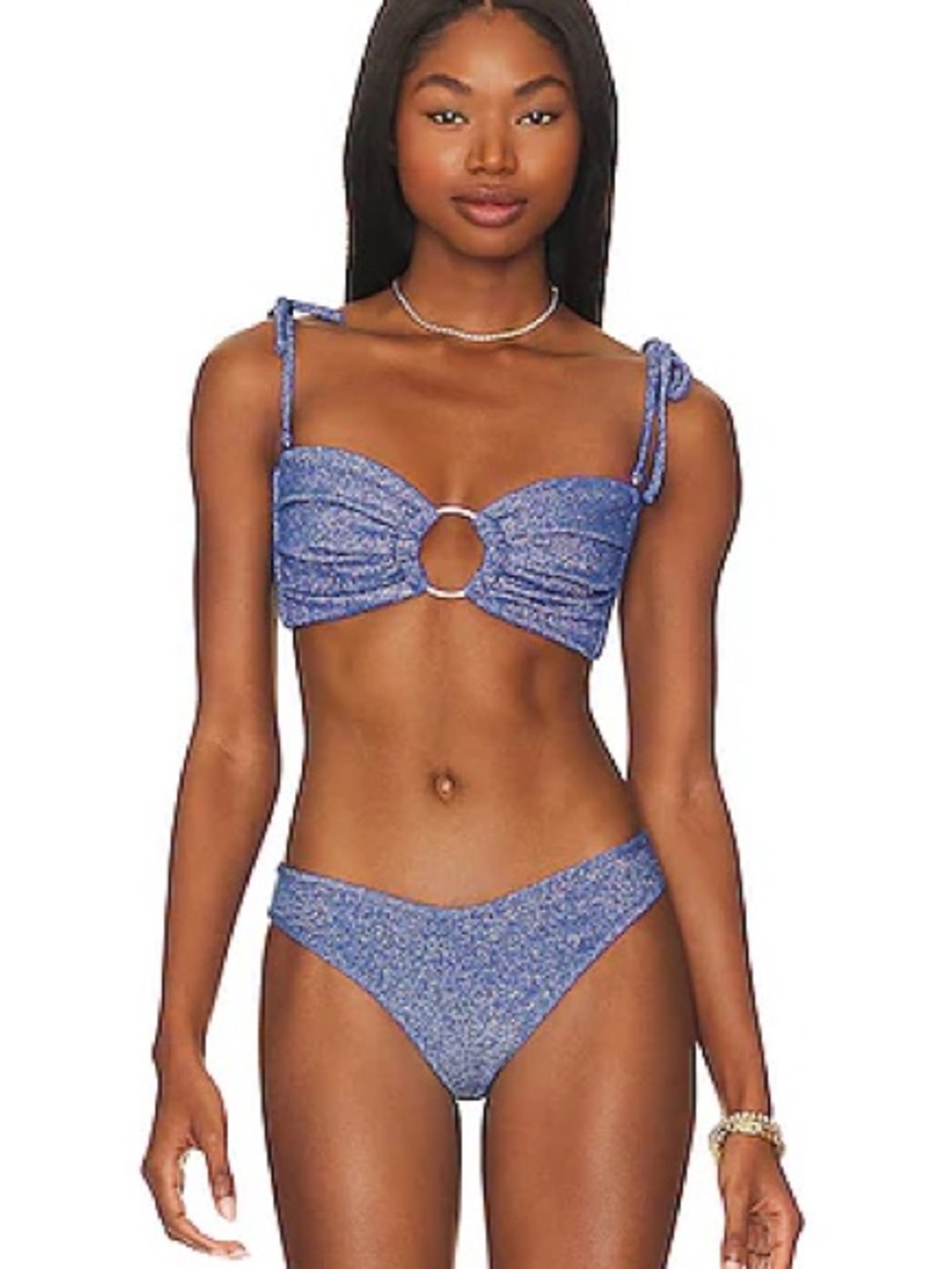 Montce Sparkle Blue O-Ring Tie-Shoulder Bikini